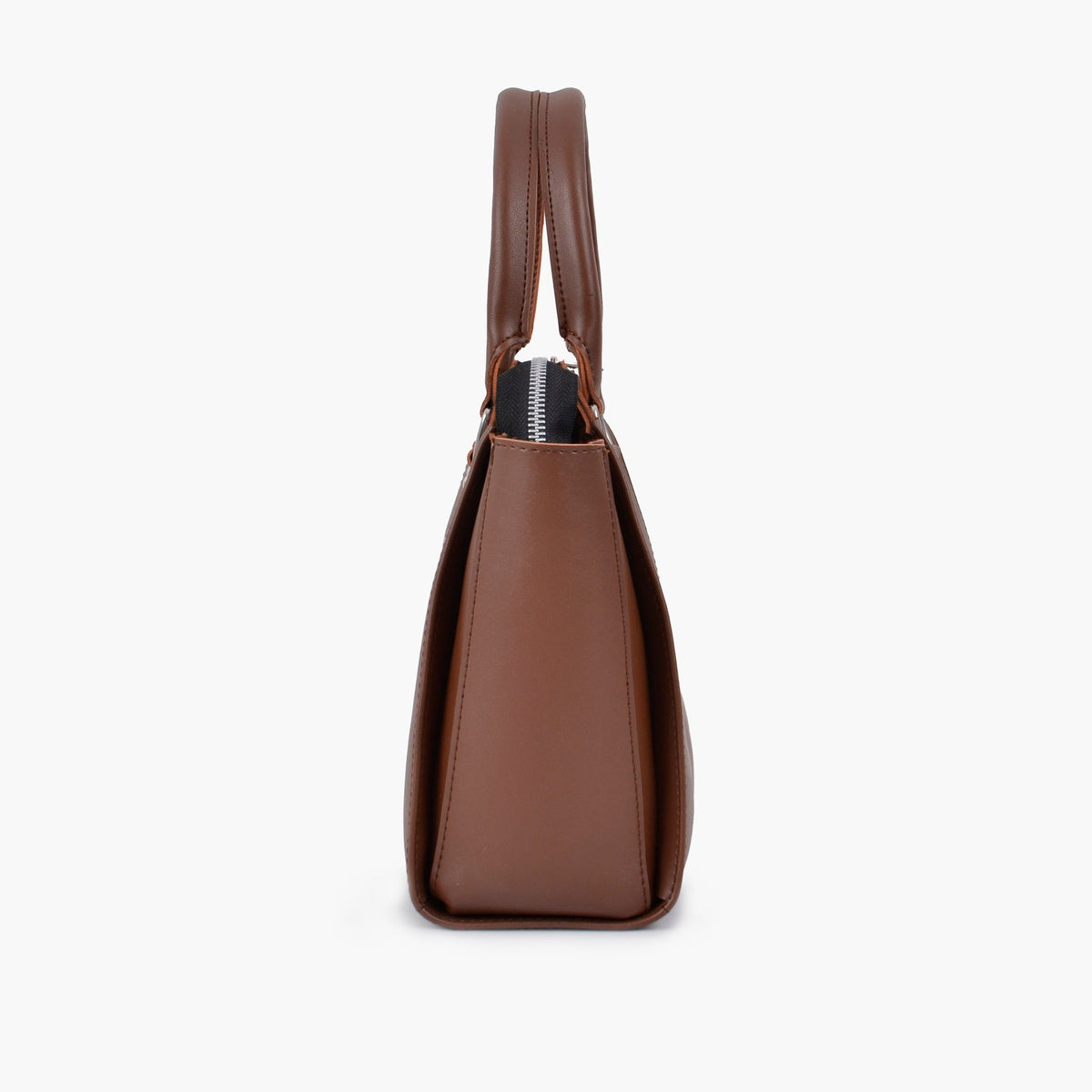 Brown structured tote bag