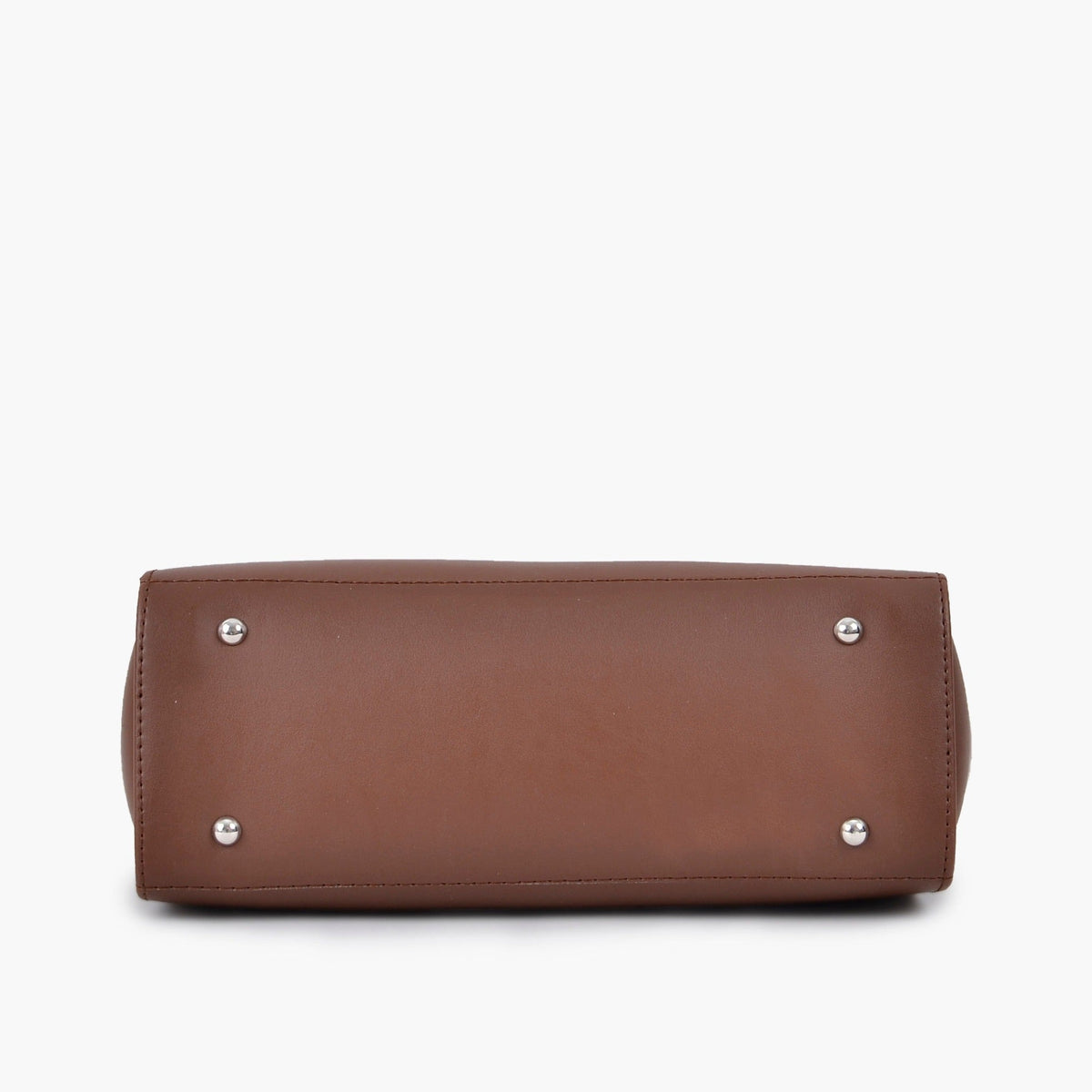 Brown structured tote bag