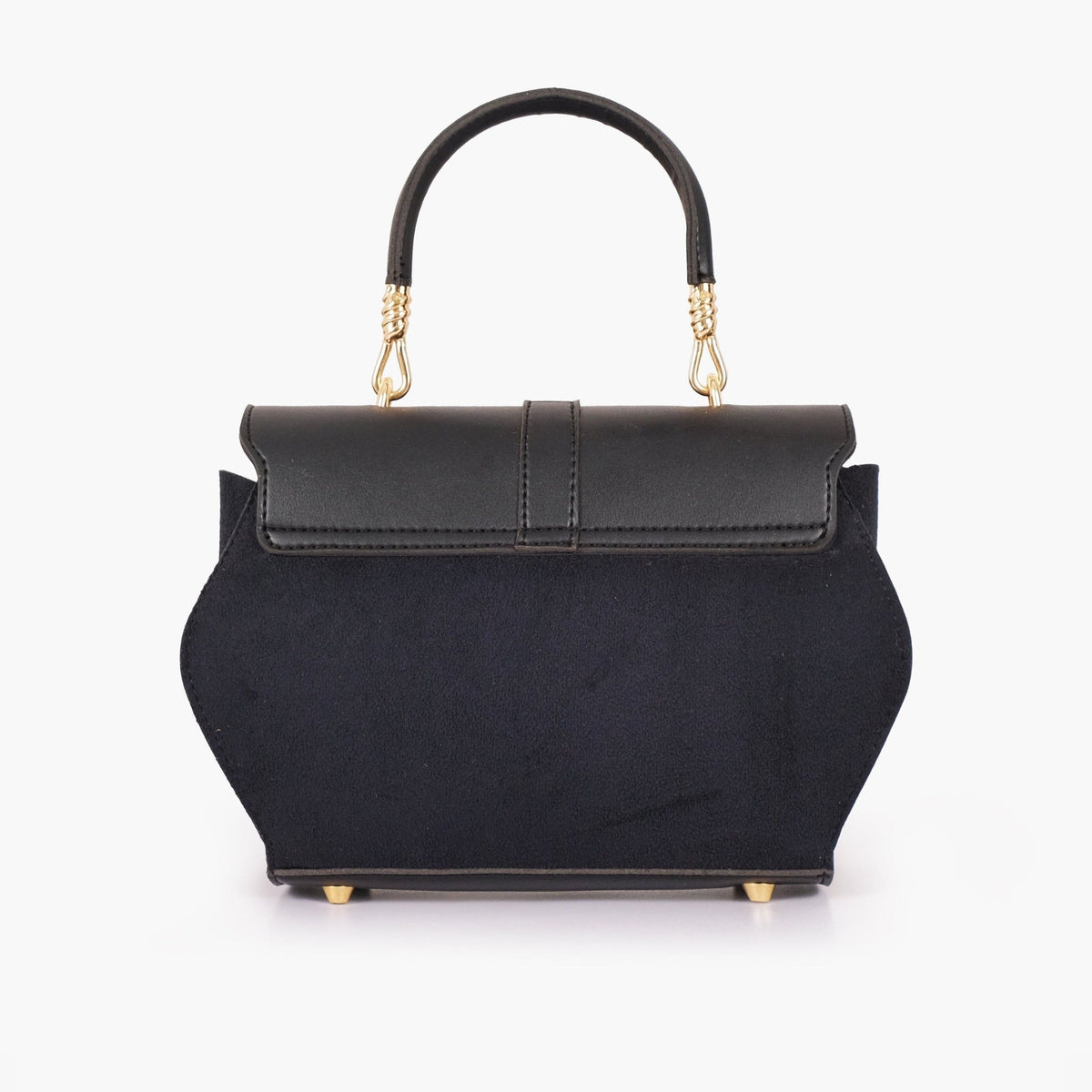 Black suede chain strap handbag